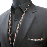 GOLDEN SPIRAL SILK SCARF & POCKET SQUARE SET